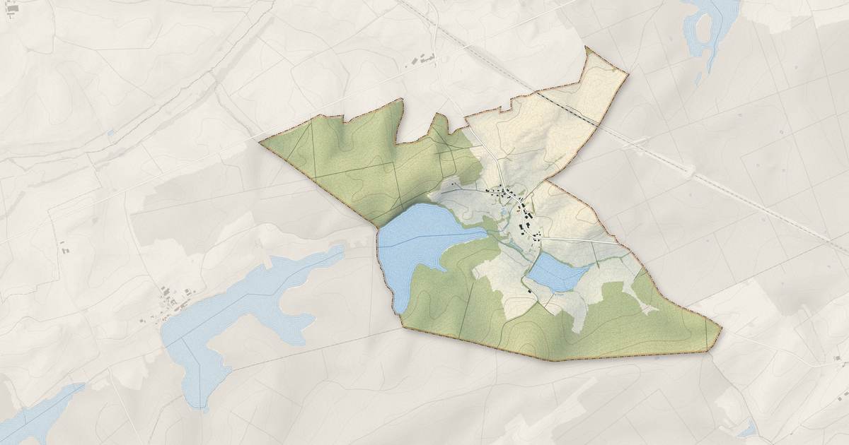 Portrait cartographique de Rorbach-lès-Dieuze : relief, eau, forêts, bâti et voies, calculés à partir des données de l'IGN