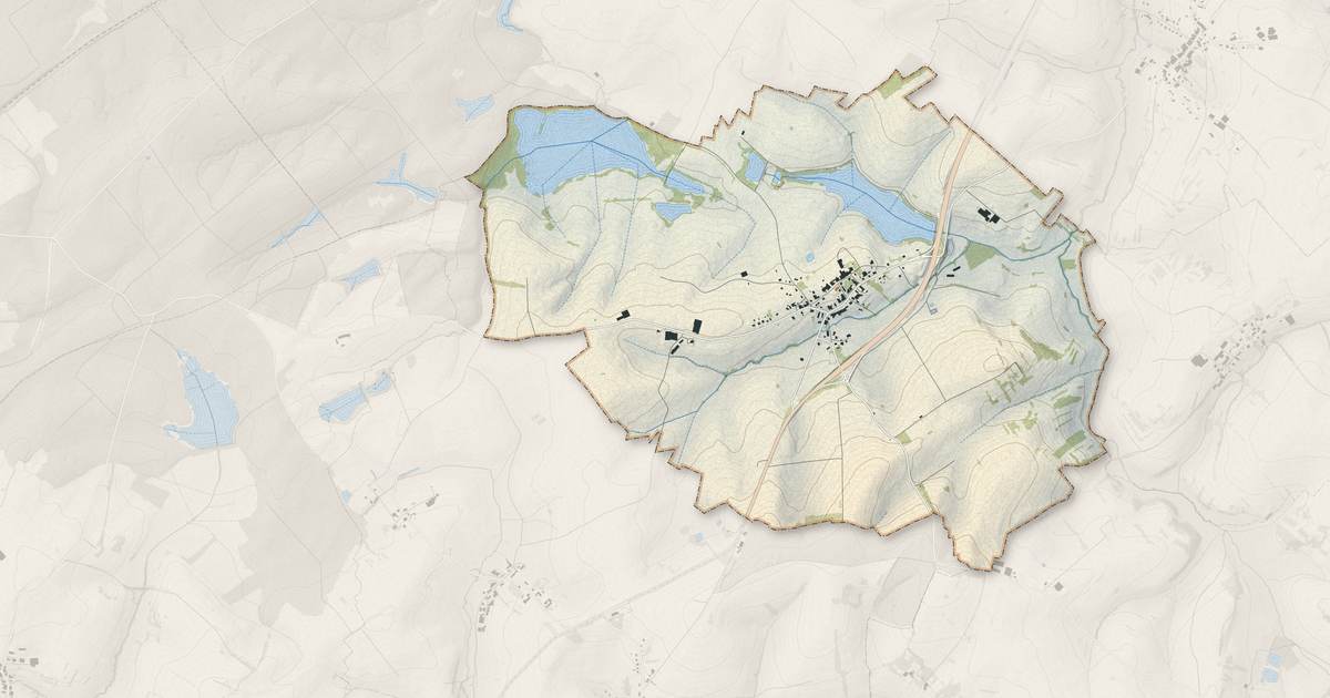 Portrait cartographique de Saint-Georges : relief, eau, forêts, bâti et voies, calculés à partir des données de l'IGN