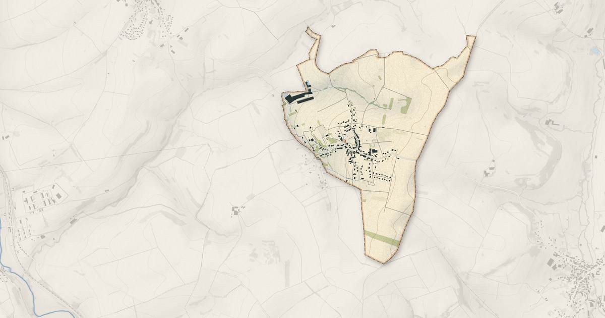 Portrait cartographique de Schmittviller : relief, eau, forêts, bâti et voies, calculés à partir des données de l'IGN