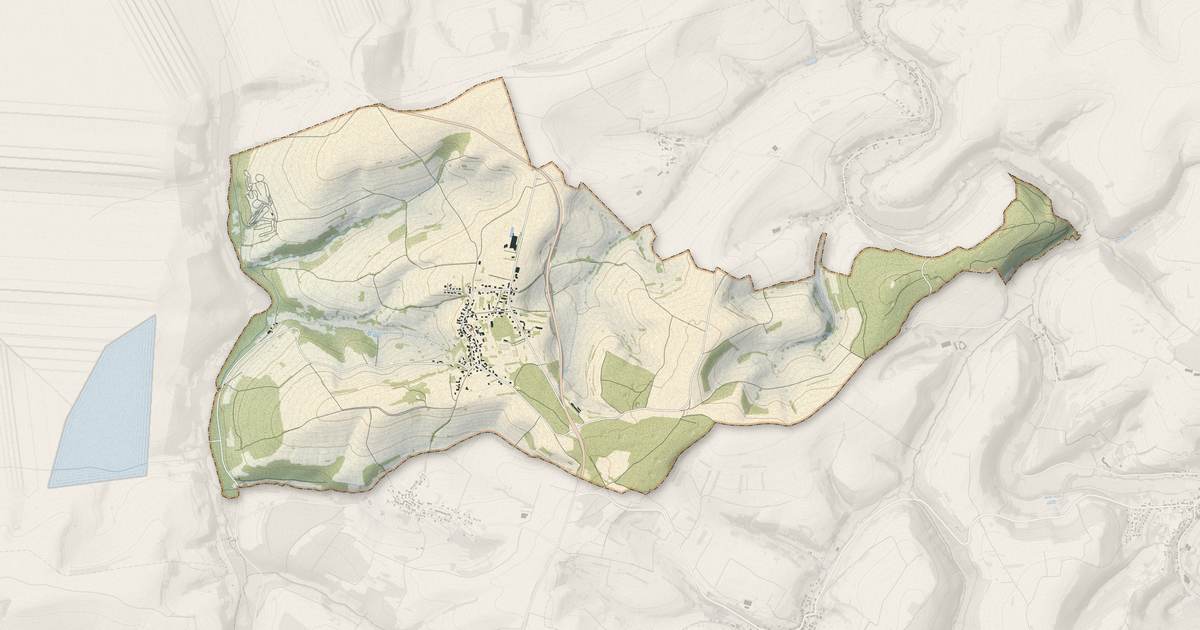 Portrait cartographique de Schweyen : relief, eau, forêts, bâti et voies, calculés à partir des données de l'IGN