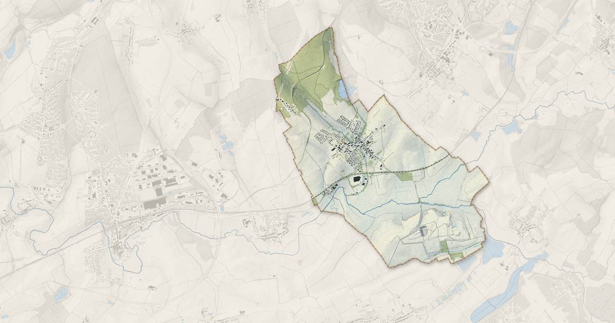 Portrait cartographique de Teting-sur-Nied : relief, eau, forêts, bâti et voies, calculés à partir des données de l'IGN