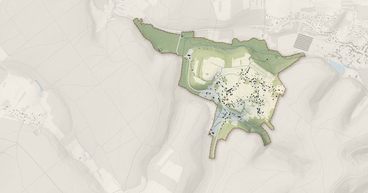 Portrait cartographique de Vasperviller : relief, eau, forêts, bâti et voies, calculés à partir des données de l'IGN