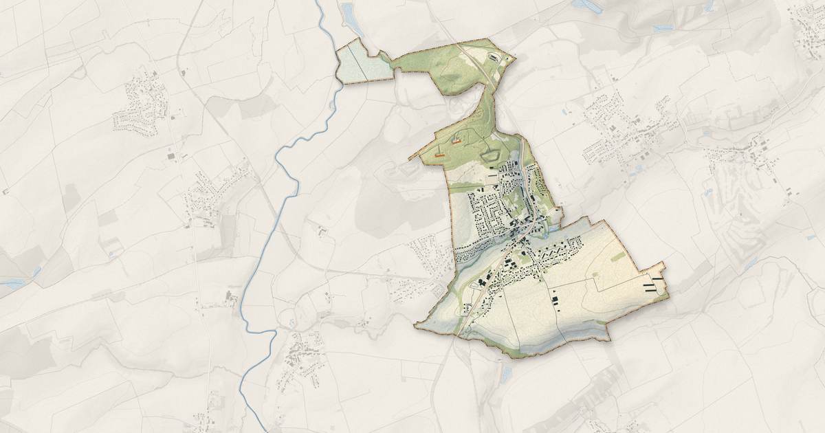 Portrait cartographique de Verny : relief, eau, forêts, bâti et voies, calculés à partir des données de l'IGN