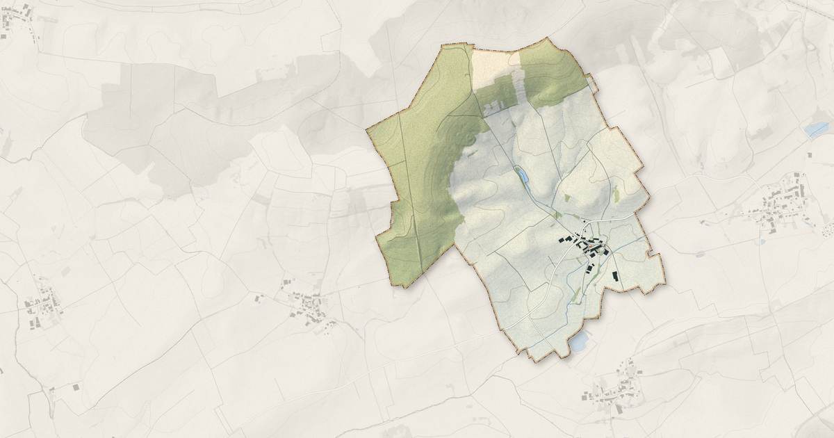 Portrait cartographique de Villers-sur-Nied : relief, eau, forêts, bâti et voies, calculés à partir des données de l'IGN