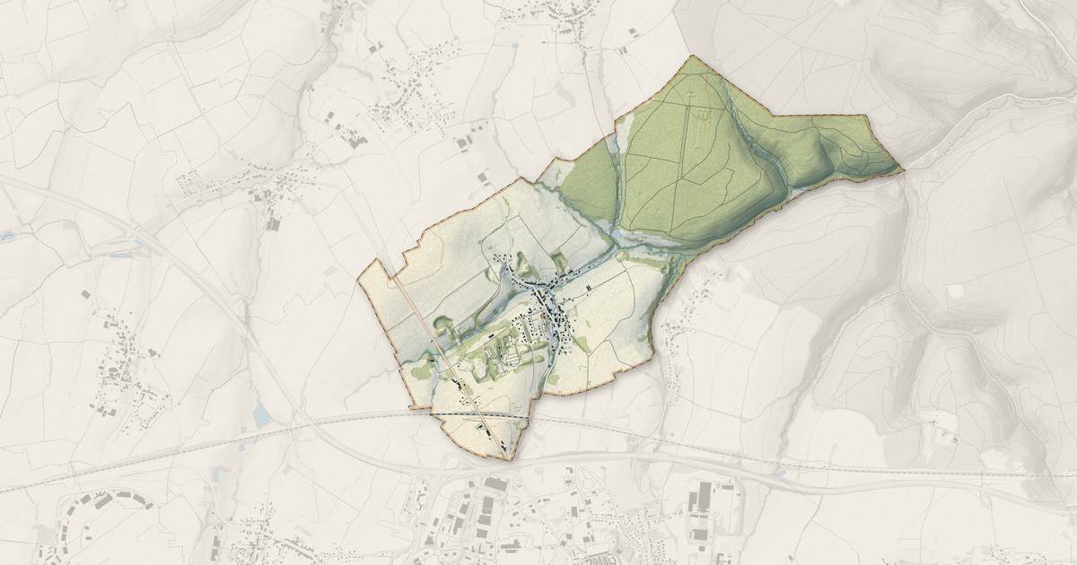 Portrait cartographique de Vilsberg : relief, eau, forêts, bâti et voies, calculés à partir des données de l'IGN