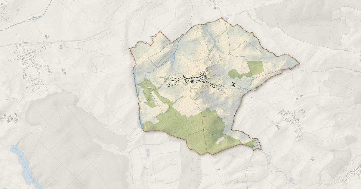 Portrait cartographique de Vittersbourg : relief, eau, forêts, bâti et voies, calculés à partir des données de l'IGN