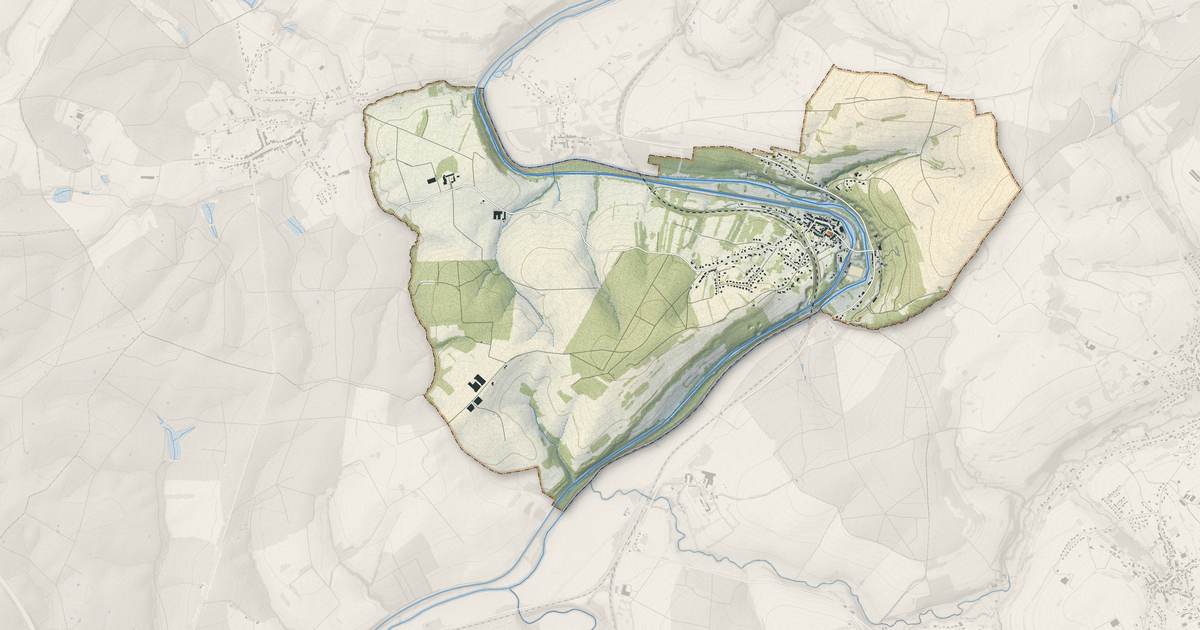 Portrait cartographique de Wittring : relief, eau, forêts, bâti et voies, calculés à partir des données de l'IGN