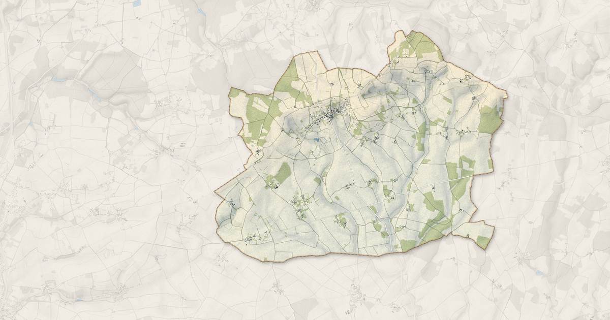 Portrait cartographique de Alligny-Cosne : relief, eau, forêts, bâti et voies, calculés à partir des données de l'IGN