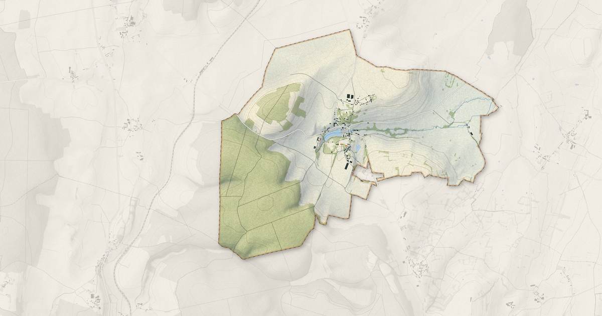 Portrait cartographique de Arthel : relief, eau, forêts, bâti et voies, calculés à partir des données de l'IGN