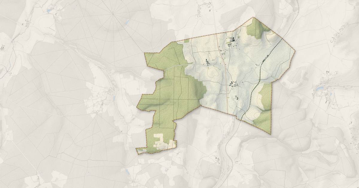 Portrait cartographique de Arzembouy : relief, eau, forêts, bâti et voies, calculés à partir des données de l'IGN