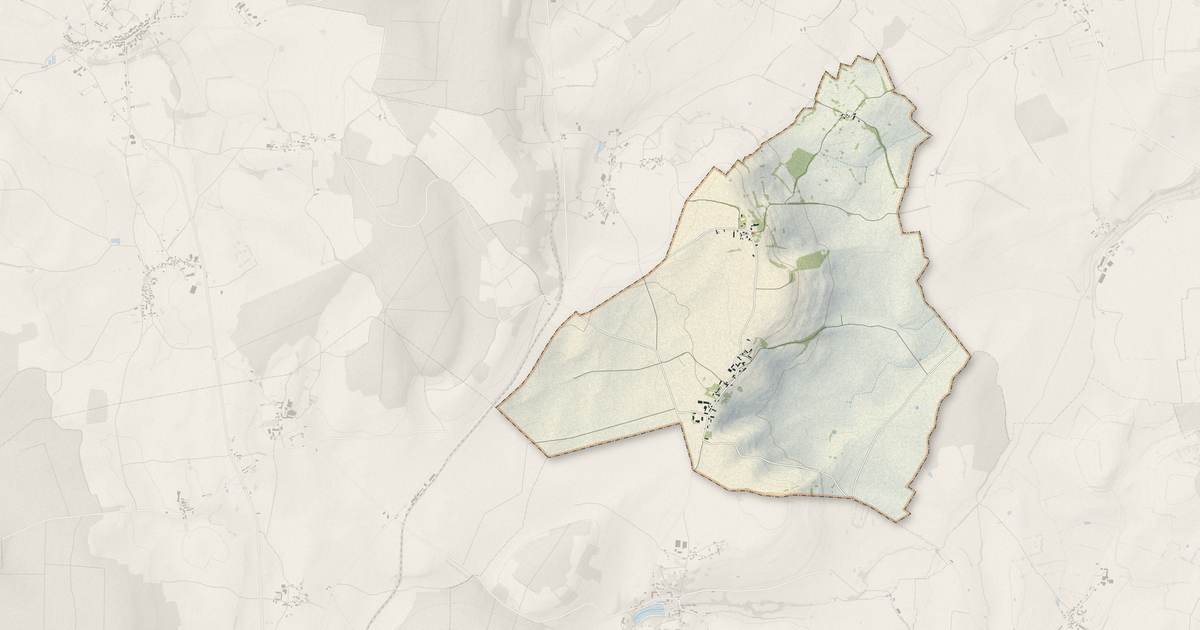 Portrait cartographique de Authiou : relief, eau, forêts, bâti et voies, calculés à partir des données de l'IGN