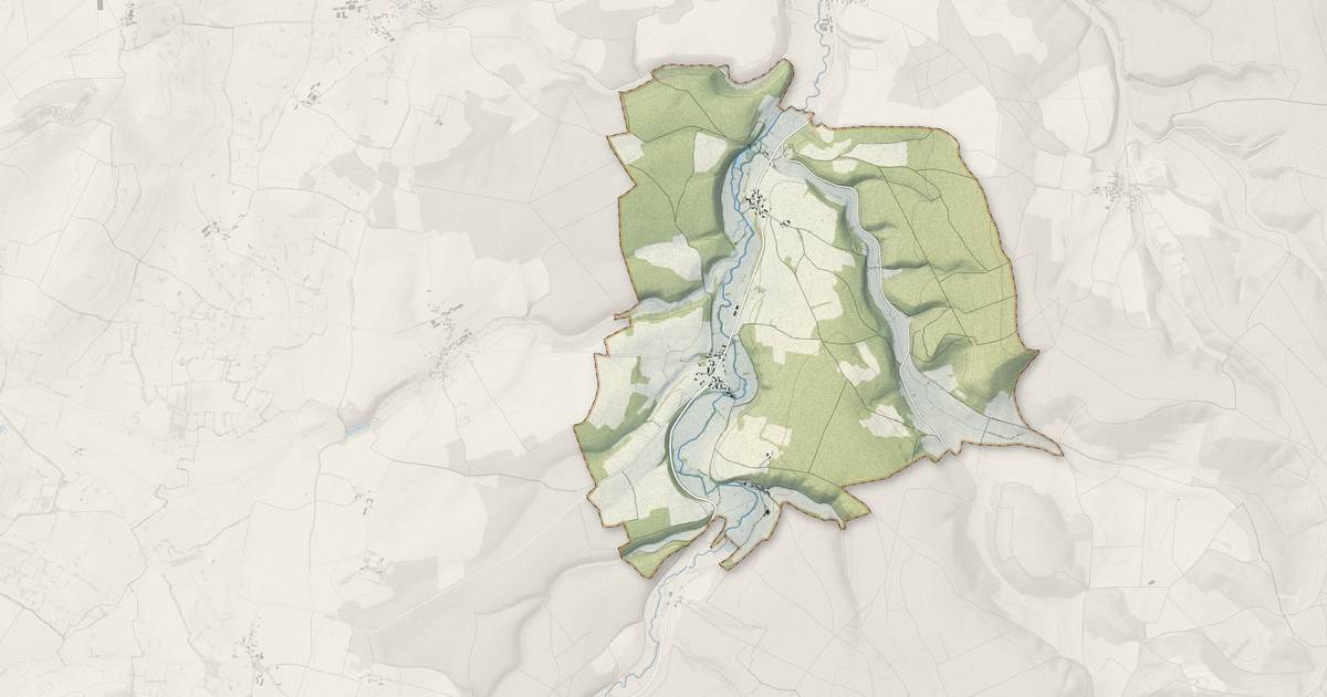 Portrait cartographique de Beuvron : relief, eau, forêts, bâti et voies, calculés à partir des données de l'IGN