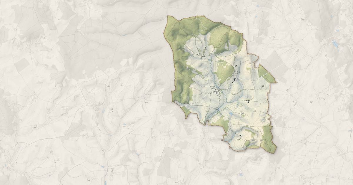 Portrait cartographique de Bona : relief, eau, forêts, bâti et voies, calculés à partir des données de l'IGN