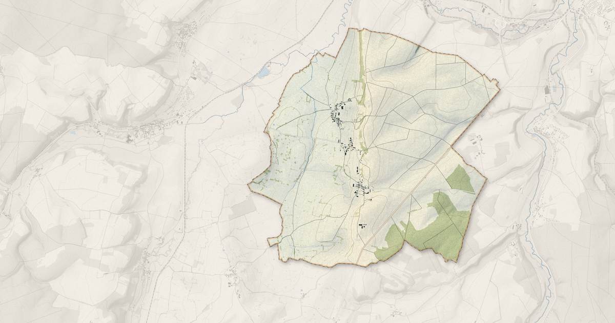 Portrait cartographique de Breugnon : relief, eau, forêts, bâti et voies, calculés à partir des données de l'IGN