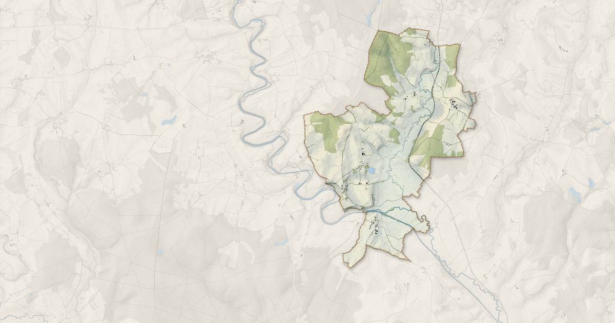Portrait cartographique de Brinay : relief, eau, forêts, bâti et voies, calculés à partir des données de l'IGN