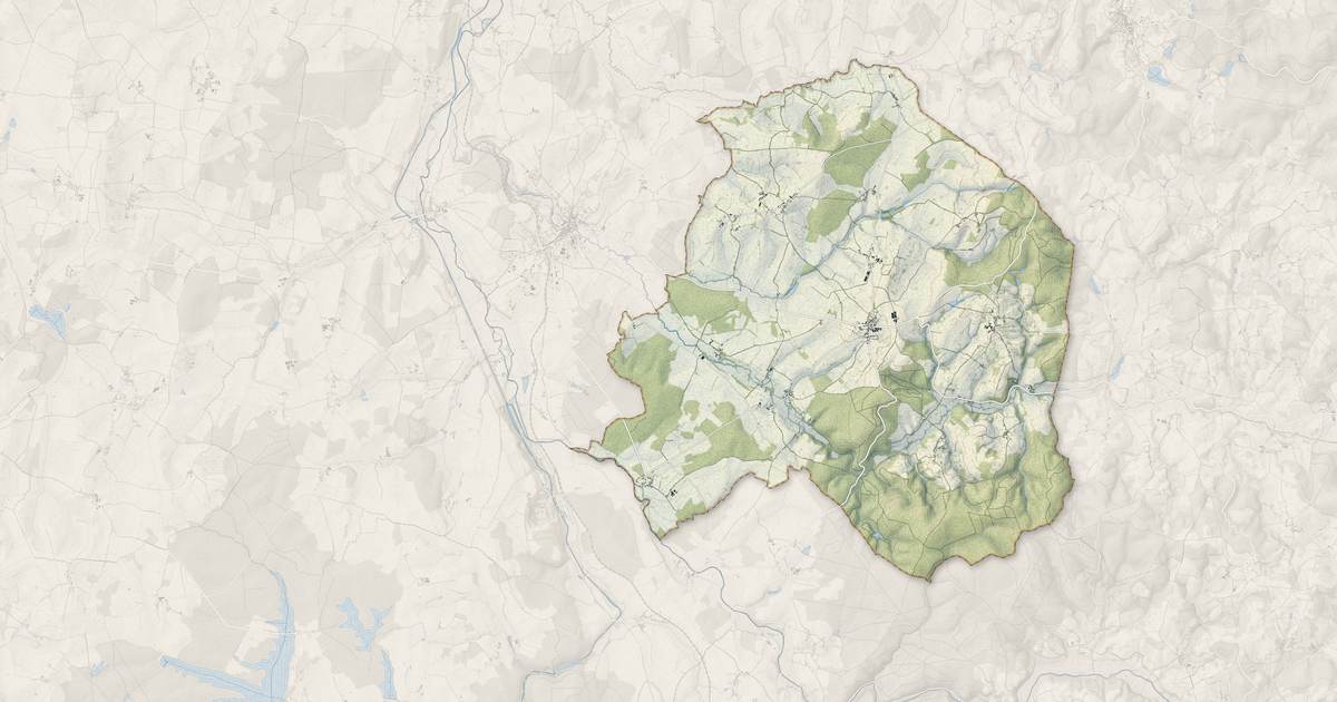Portrait cartographique de Cervon : relief, eau, forêts, bâti et voies, calculés à partir des données de l'IGN