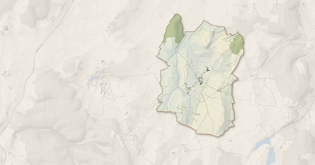Portrait cartographique de Champlin : relief, eau, forêts, bâti et voies, calculés à partir des données de l'IGN