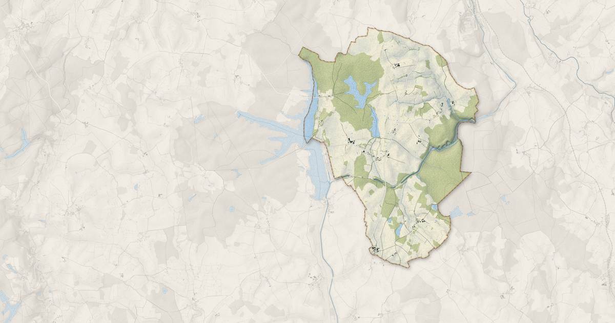 Portrait cartographique de La Collancelle : relief, eau, forêts, bâti et voies, calculés à partir des données de l'IGN
