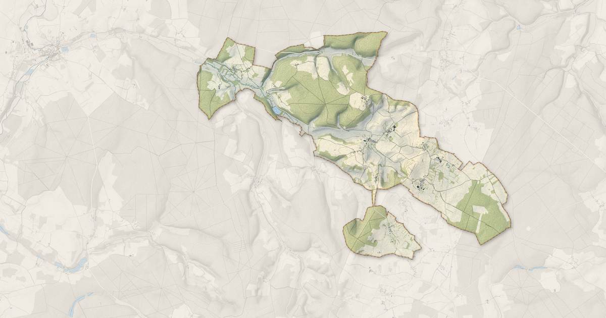 Portrait cartographique de Colméry : relief, eau, forêts, bâti et voies, calculés à partir des données de l'IGN