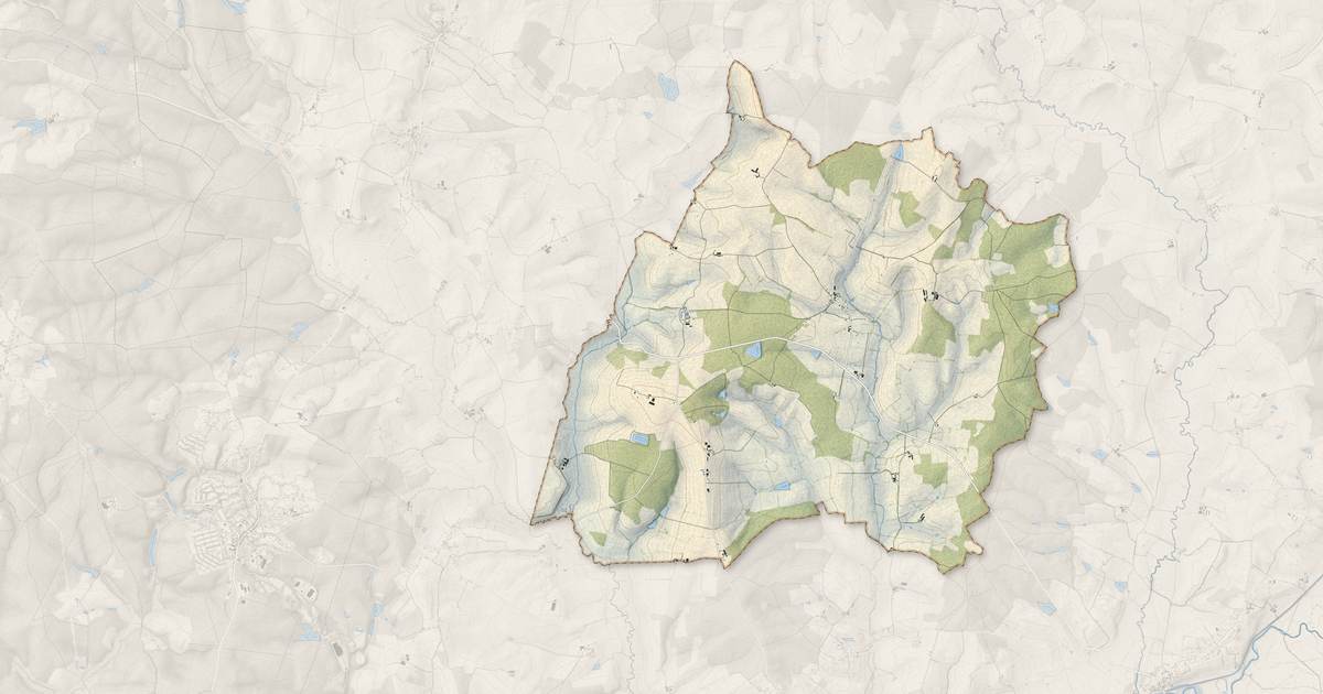 Portrait cartographique de Diennes-Aubigny : relief, eau, forêts, bâti et voies, calculés à partir des données de l'IGN
