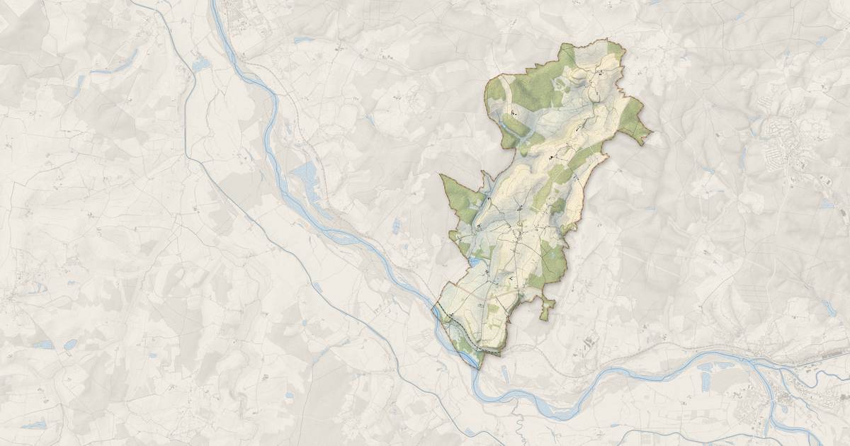 Portrait cartographique de Druy-Parigny : relief, eau, forêts, bâti et voies, calculés à partir des données de l'IGN