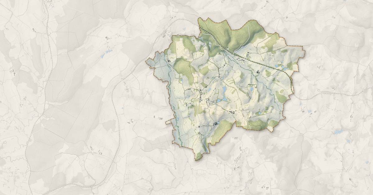 Portrait cartographique de Dun-sur-Grandry : relief, eau, forêts, bâti et voies, calculés à partir des données de l'IGN
