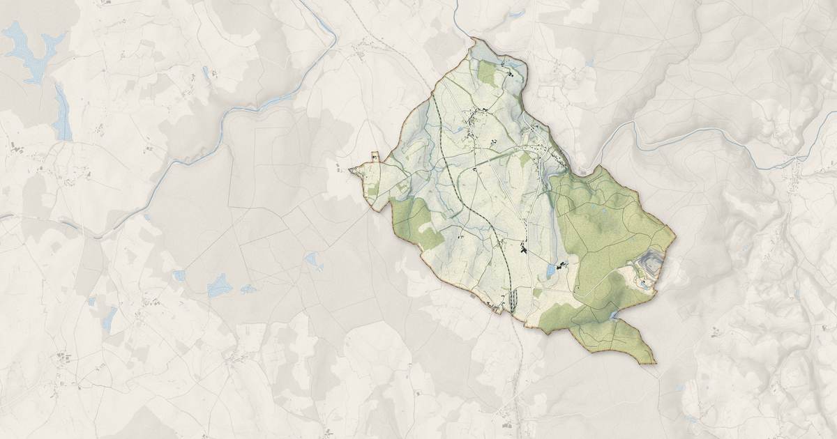 Portrait cartographique de Epiry : relief, eau, forêts, bâti et voies, calculés à partir des données de l'IGN