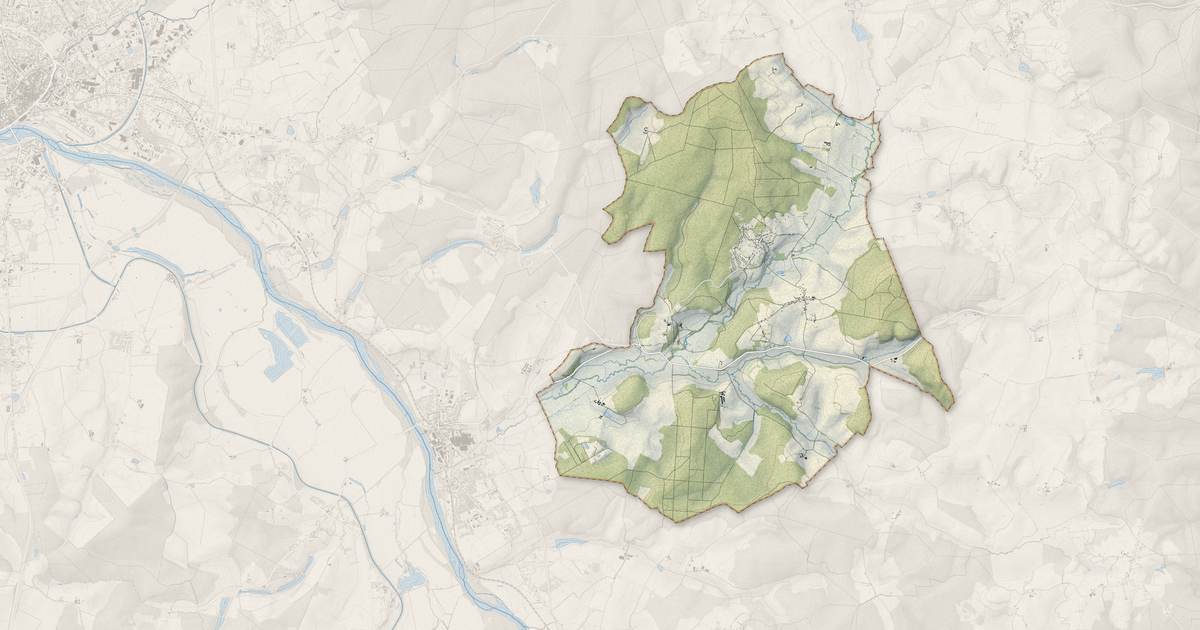 Portrait cartographique de La Fermeté : relief, eau, forêts, bâti et voies, calculés à partir des données de l'IGN