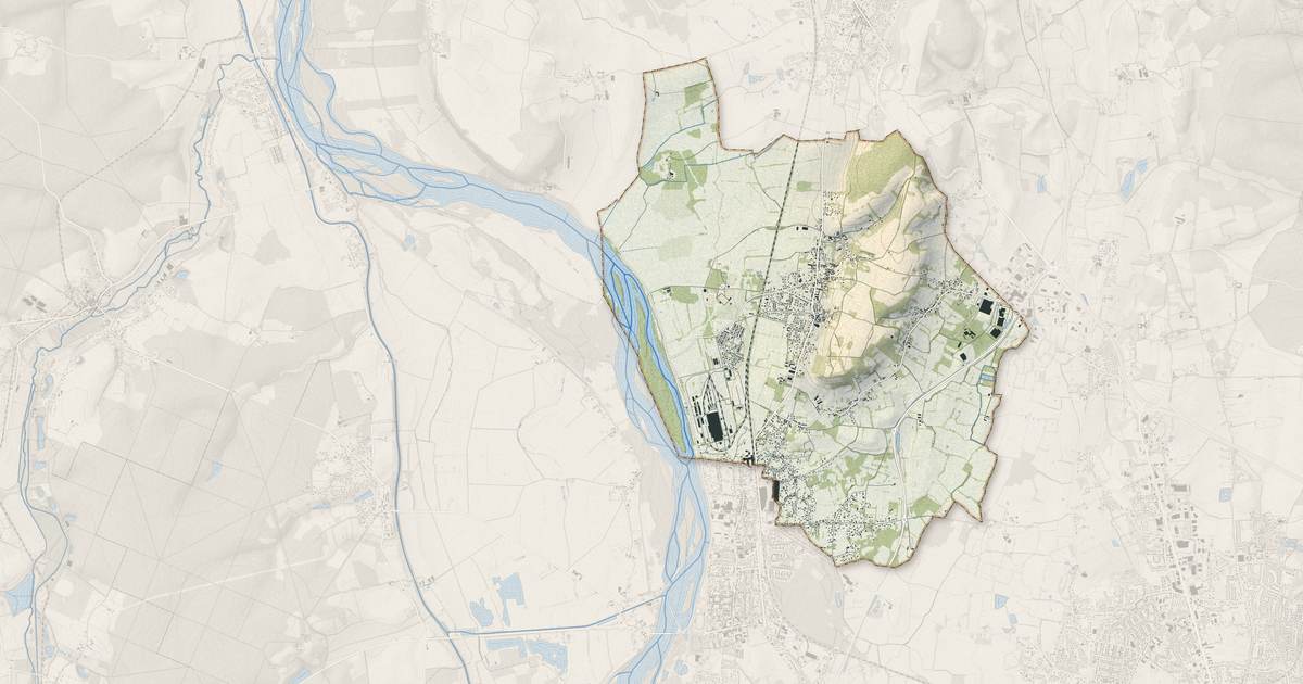 Portrait cartographique de Garchizy : relief, eau, forêts, bâti et voies, calculés à partir des données de l'IGN