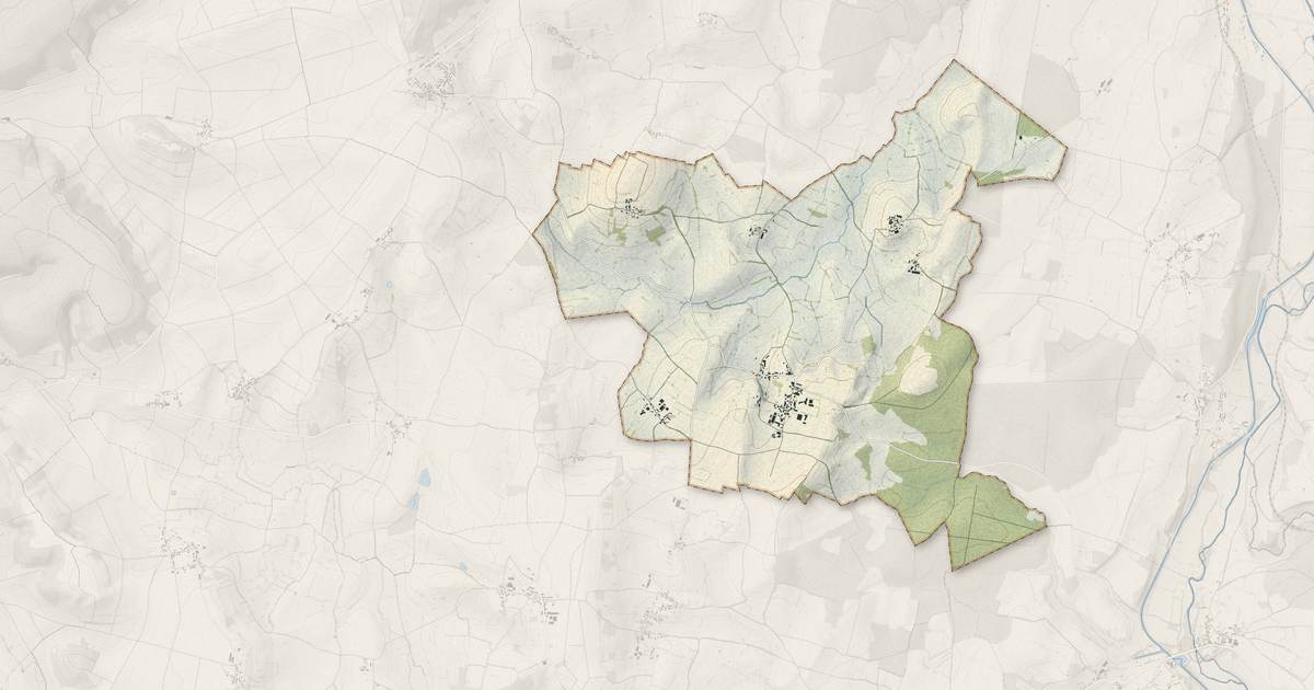 Portrait cartographique de Germenay : relief, eau, forêts, bâti et voies, calculés à partir des données de l'IGN