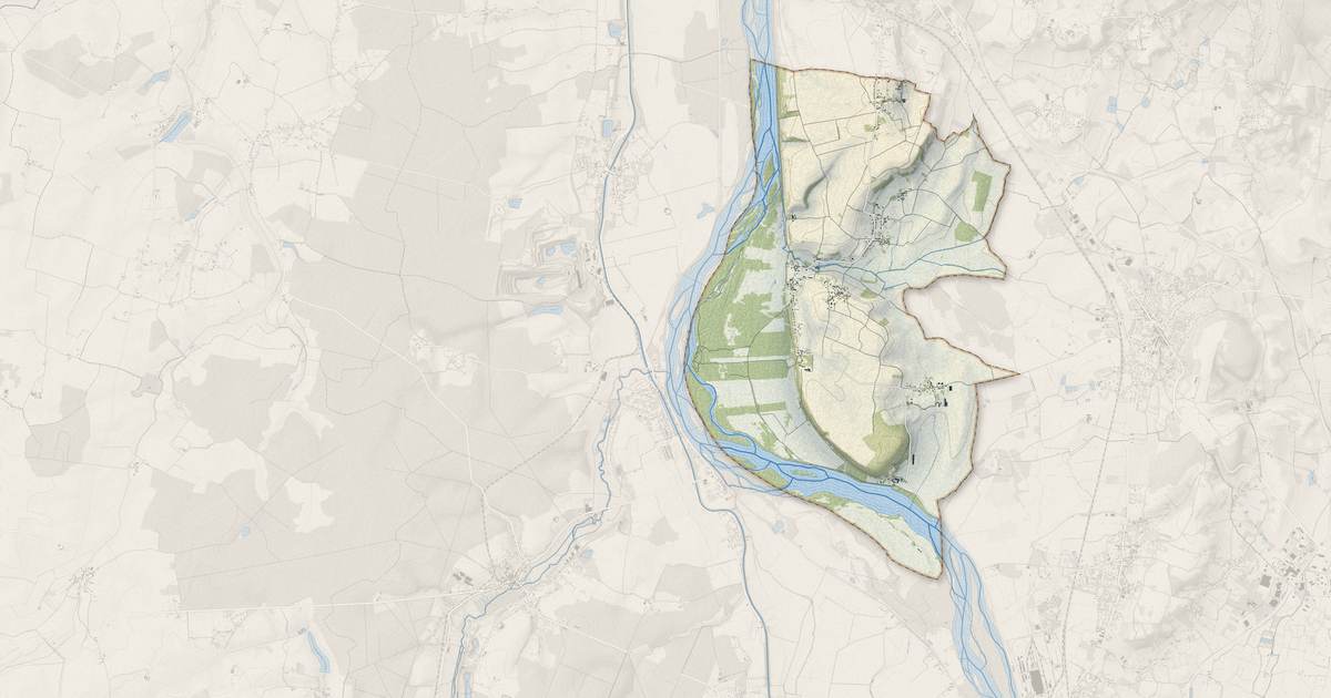 Portrait cartographique de Germigny-sur-Loire : relief, eau, forêts, bâti et voies, calculés à partir des données de l'IGN