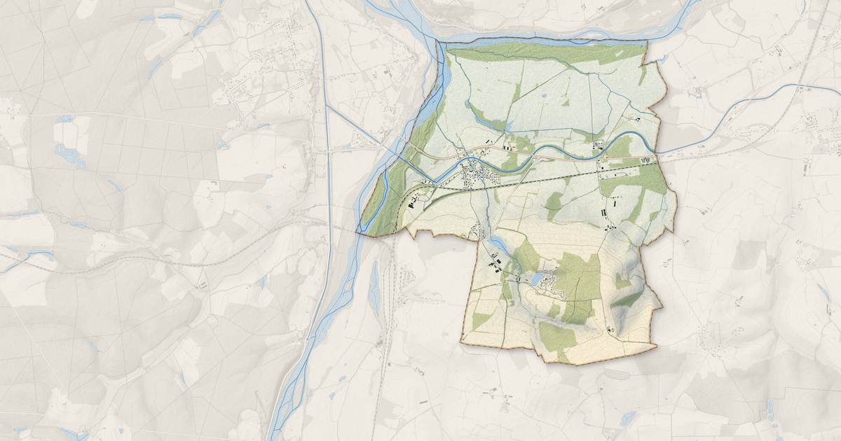 Portrait cartographique de Gimouille : relief, eau, forêts, bâti et voies, calculés à partir des données de l'IGN