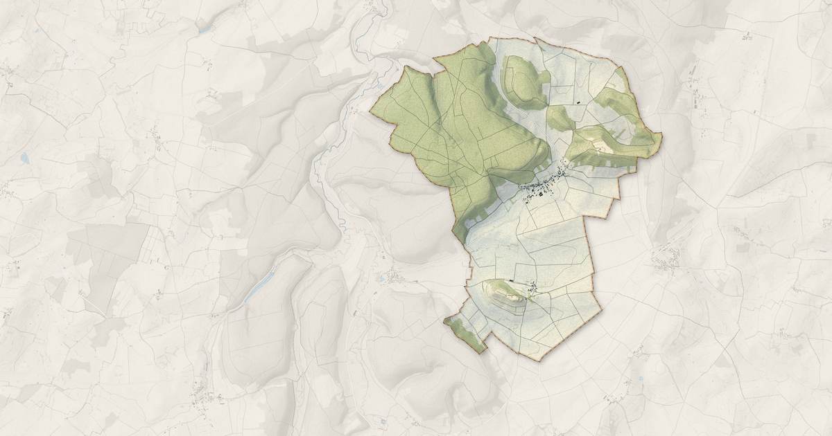 Portrait cartographique de Grenois : relief, eau, forêts, bâti et voies, calculés à partir des données de l'IGN