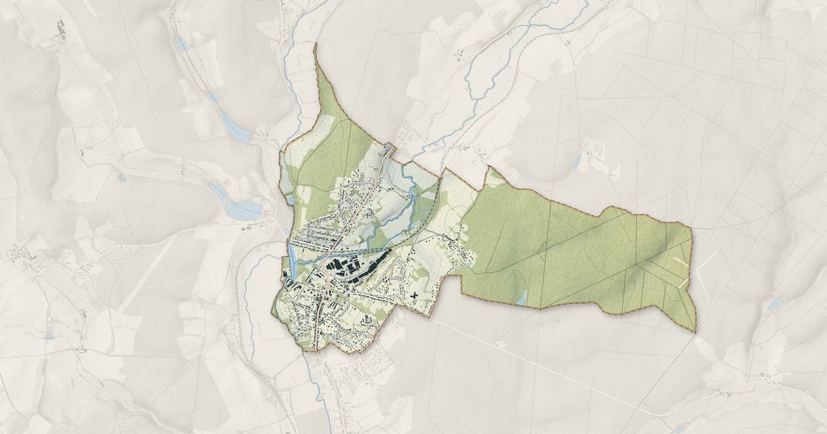 Portrait cartographique de Guérigny : relief, eau, forêts, bâti et voies, calculés à partir des données de l'IGN