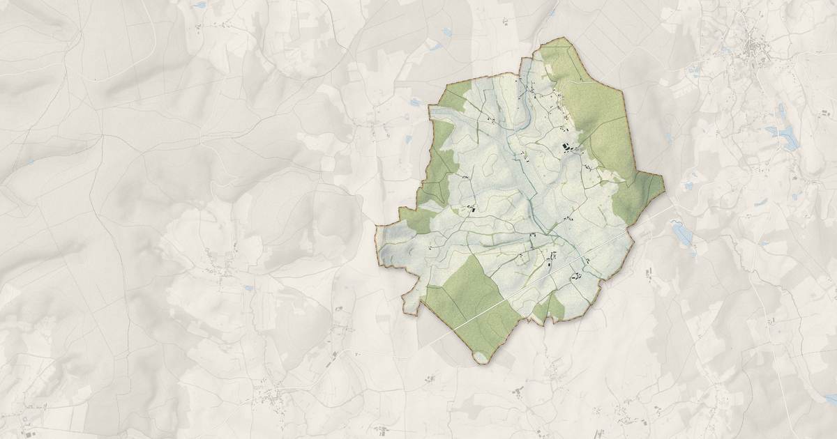 Portrait cartographique de Jailly : relief, eau, forêts, bâti et voies, calculés à partir des données de l'IGN