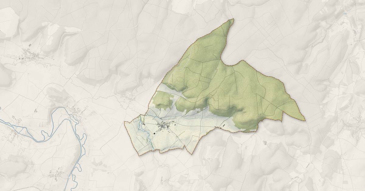Portrait cartographique de La Maison-Dieu : relief, eau, forêts, bâti et voies, calculés à partir des données de l'IGN