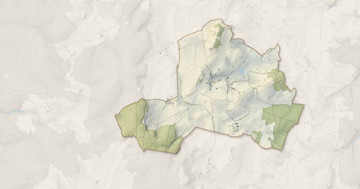 Portrait cartographique de Marcy : relief, eau, forêts, bâti et voies, calculés à partir des données de l'IGN