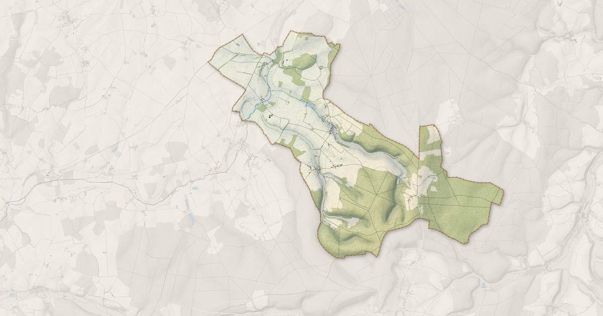 Portrait cartographique de Menestreau : relief, eau, forêts, bâti et voies, calculés à partir des données de l'IGN