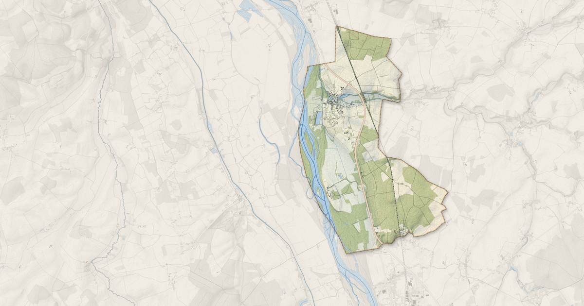 Portrait cartographique de Mesves-sur-Loire : relief, eau, forêts, bâti et voies, calculés à partir des données de l'IGN