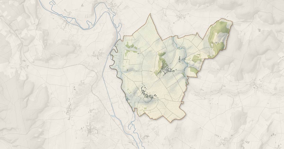 Portrait cartographique de Metz-le-Comte : relief, eau, forêts, bâti et voies, calculés à partir des données de l'IGN