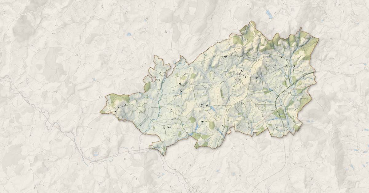 Portrait cartographique de Millay : relief, eau, forêts, bâti et voies, calculés à partir des données de l'IGN