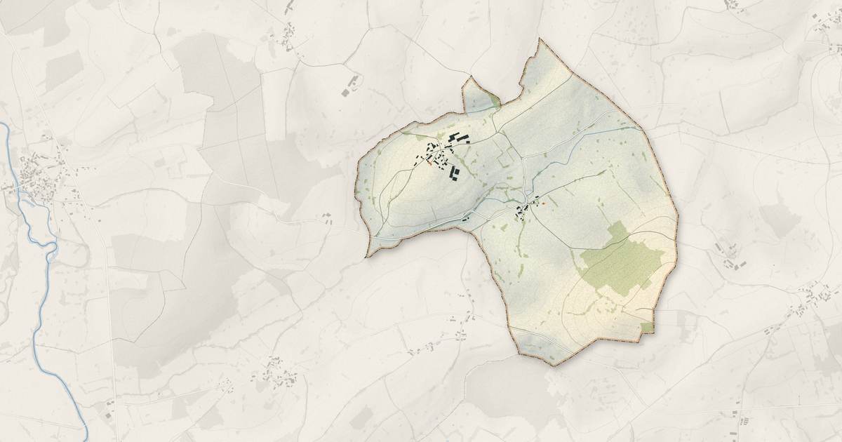 Portrait cartographique de Moissy-Moulinot : relief, eau, forêts, bâti et voies, calculés à partir des données de l'IGN