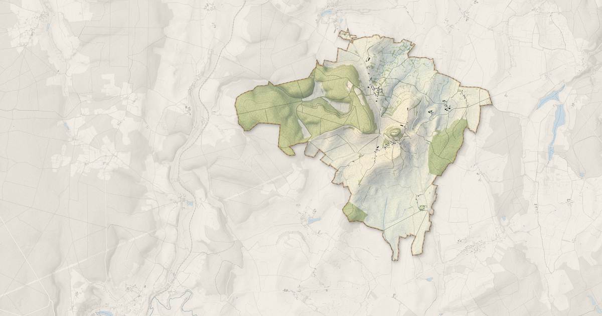 Portrait cartographique de Montenoison : relief, eau, forêts, bâti et voies, calculés à partir des données de l'IGN