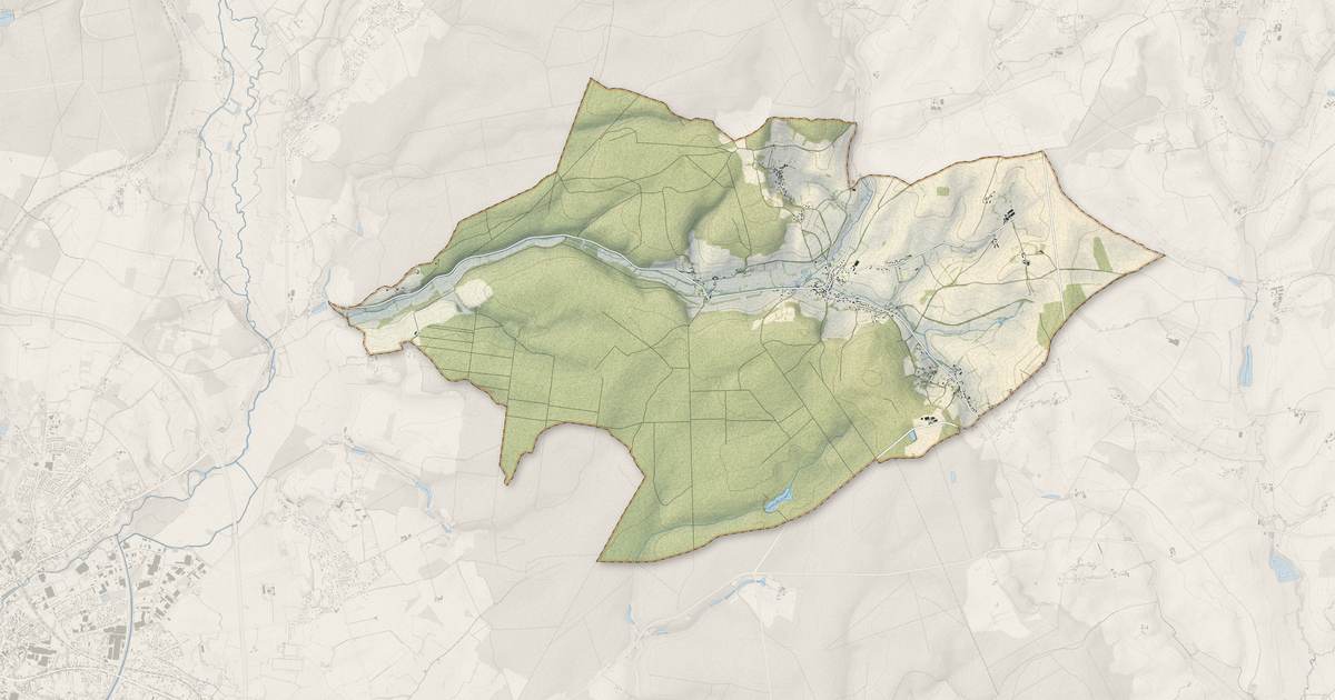 Portrait cartographique de Montigny-aux-Amognes : relief, eau, forêts, bâti et voies, calculés à partir des données de l'IGN