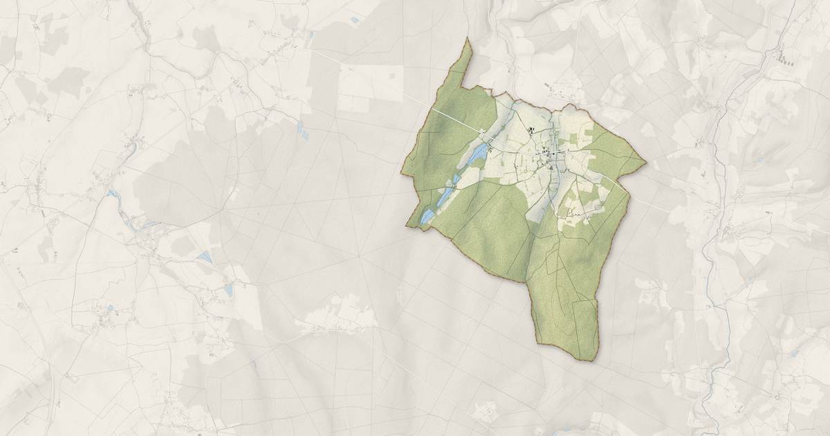 Portrait cartographique de Murlin : relief, eau, forêts, bâti et voies, calculés à partir des données de l'IGN
