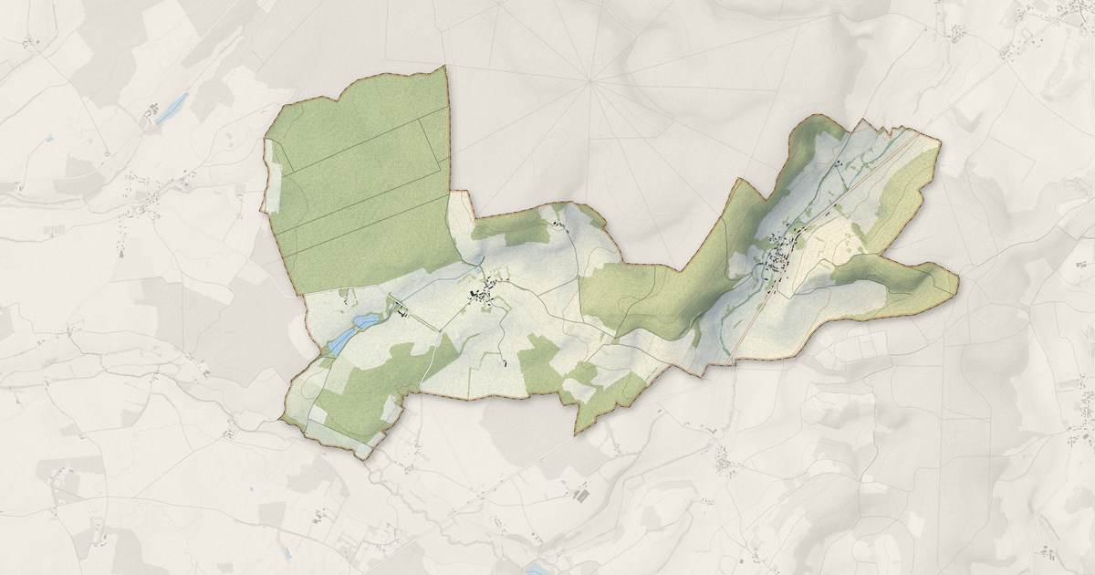 Portrait cartographique de Nannay : relief, eau, forêts, bâti et voies, calculés à partir des données de l'IGN