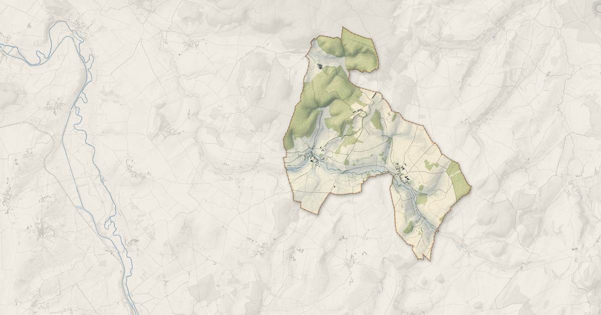 Portrait cartographique de Nuars : relief, eau, forêts, bâti et voies, calculés à partir des données de l'IGN