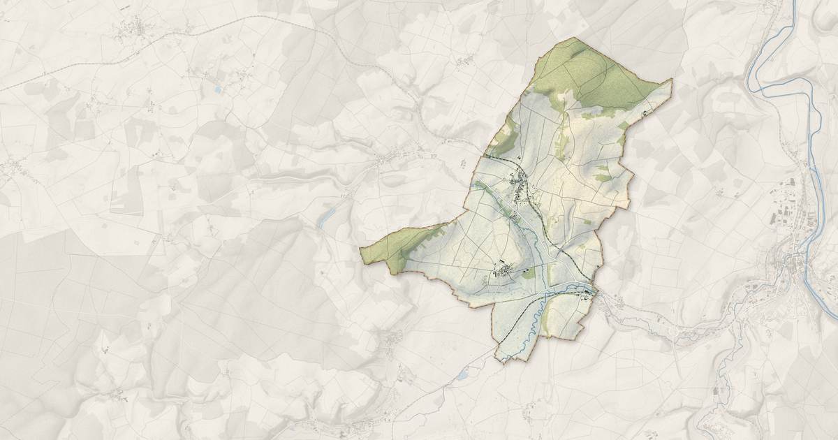 Portrait cartographique de Oisy : relief, eau, forêts, bâti et voies, calculés à partir des données de l'IGN