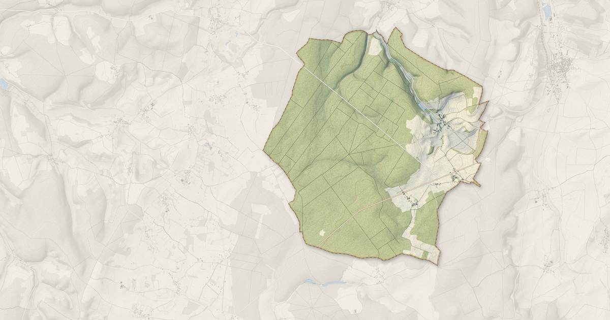 Portrait cartographique de Oudan : relief, eau, forêts, bâti et voies, calculés à partir des données de l'IGN