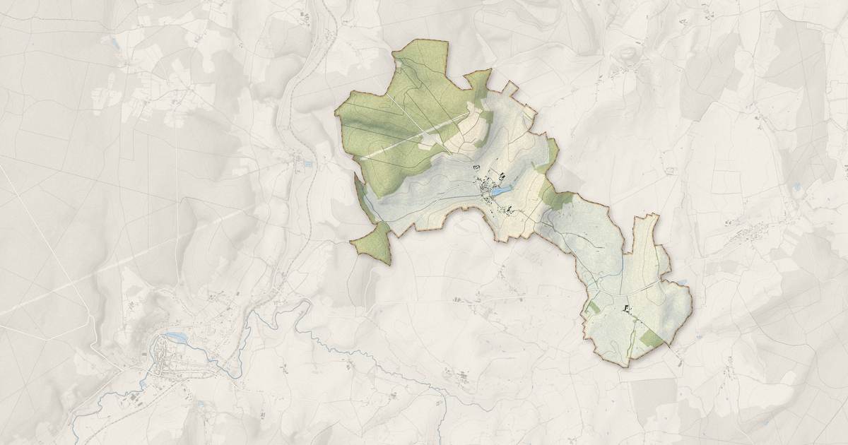 Portrait cartographique de Oulon : relief, eau, forêts, bâti et voies, calculés à partir des données de l'IGN